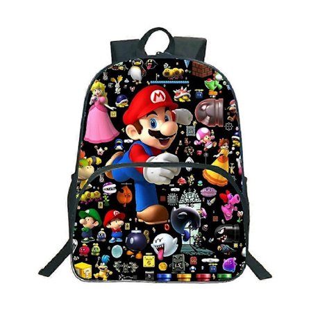 Mario Rygsæk Børns Skoletaske Mario Skoletaske Mario Brothers 3D Printet Tegneserie Skoletaske Til Drenge Folkeskole Og Mellemskoleelever