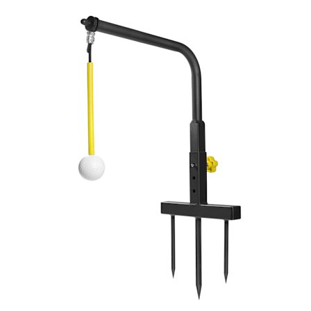 Golfträningsapparat järnställ boll järn gaffel träningsutrustning swing trainer järn swing trainer hängboll - gul