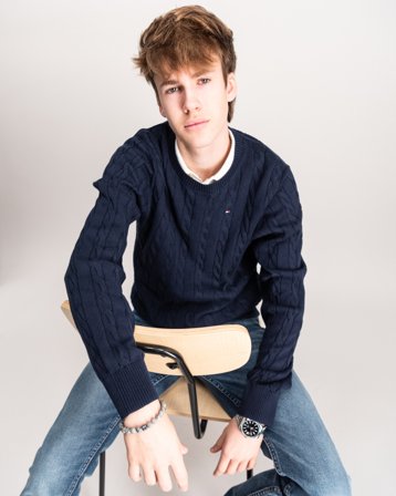 Tommy Hilfiger COTTON CABLE SWEATER Blå Genser Gutt - Kids Brand Store