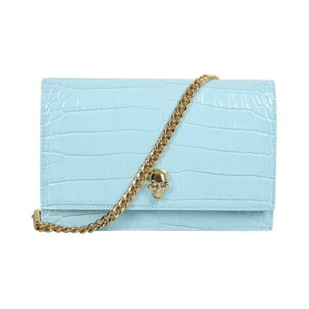 Alexander McQueen, Skull motif crossbody bag Niebieski, Kobieta, Rozmiar: ONE Size