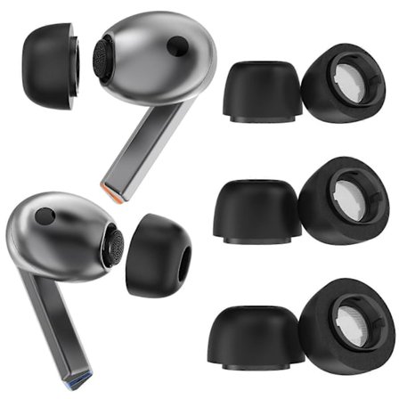 3 par silikonørepropper for Samsung Galaxy Buds3 Pro Bluetooth-hodetelefoner, Størrelse: S + M + L [DB] Black SIZE L