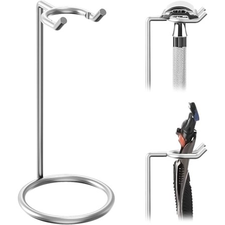 Barberkoststativ Deluxe Herre Rustfritt Stål Reise Barberhøvelholder - 12 cm (4,8 tommer)