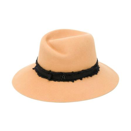 Maison Michel Virginie HAT 20Pf Bondage Boiled Wool ON Felt Orange, Dame Accessories