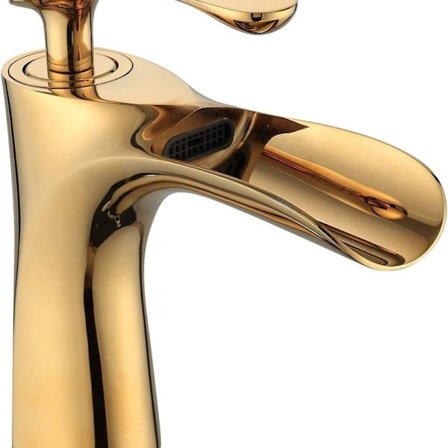 Enhulls gull kran med én håndtak og foss