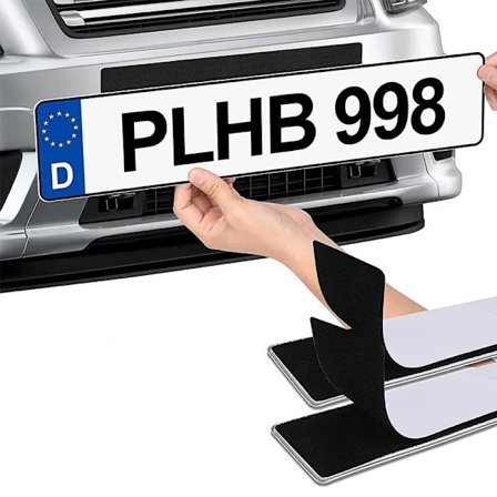 2X Nummerpladeholder til bil selvklæbende
