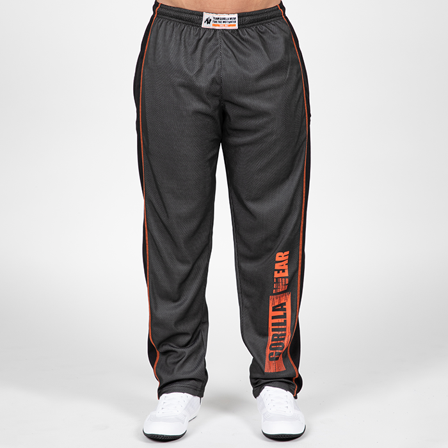 Træningsbukser Gorilla Wear Wallace Mesh Pants, Grey/Orange - Bodyman.dk