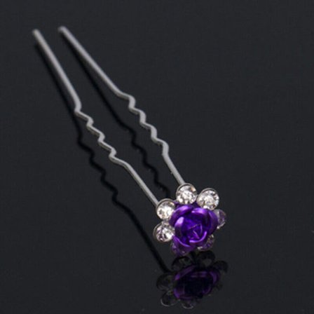 1 st kvinnors metallkristallhårnål hårpinne vintage U-formad bri