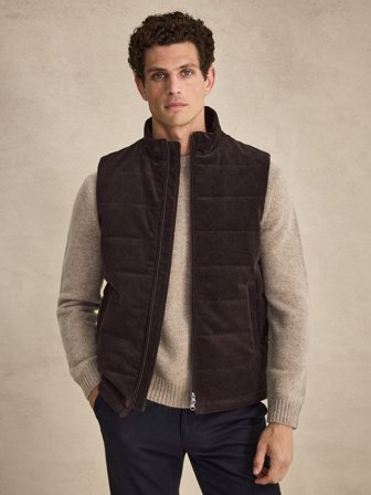 John Henric Men's Dunkelbraun Weste Regular Fit Size M