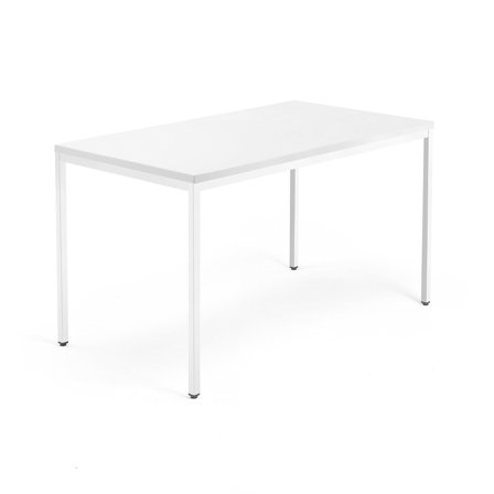 Tisch QBUS, 1400 x 800 mm, weiß/weiß