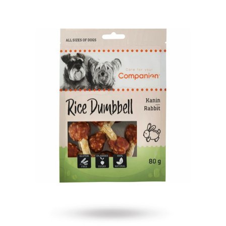 Companion - Companion Rabbit Rice Dumbbell 80g - Matskål, hundgodis & tuggisar