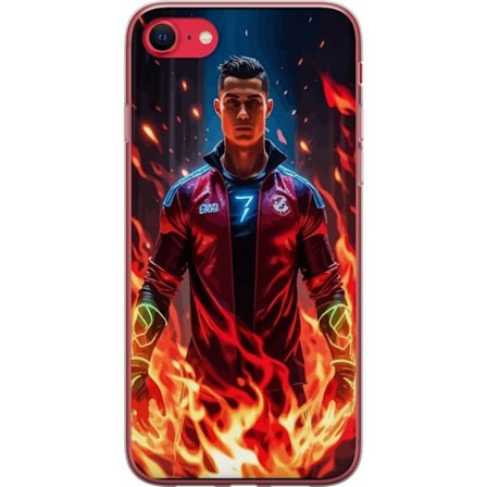 Kompatibelt Mobilskal till Apple Apple iPhone 8 Ronaldo Inferno – fotbollshjälte i eldflammor