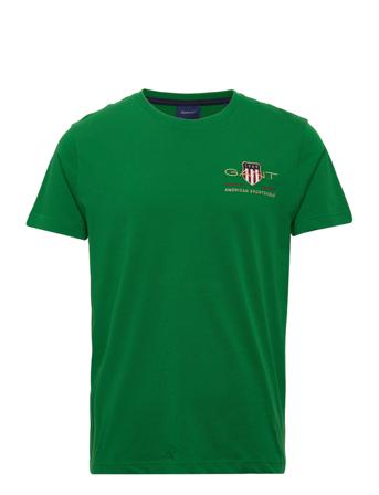 Archive Shield Emb Ss T-Shirt T-shirt Grøn GANT