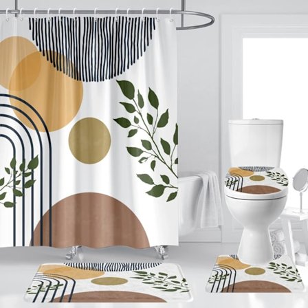 Keskiaikainen suihkuverho Mat 4-osainen boheemi punainen saviastia moderni M