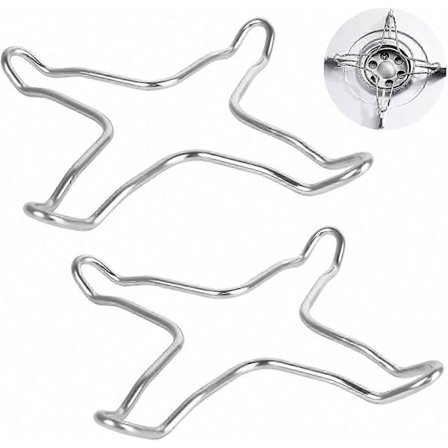 Sæt med 2 gasreduktionsstykker i rustfrit stål til gaskomfur, stegeplade, stegeplade, stegeplade, bordskåner, wokholder, gasgryde