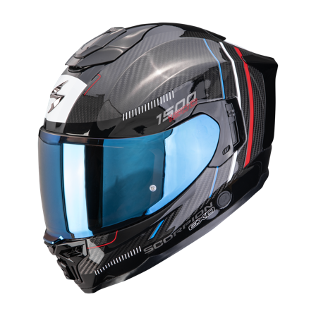 Casco Integral Scorpion EXO-1500 Carbon Air Zity Negro/Rojo/Azul L