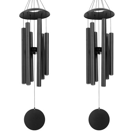 2 st 66 cm Djup Ton Vindspel för Utomhusbruk - 6 Tjocka Aluminiumrör Metall Vindspel, Lugnande Utomhusdekor för Trädgård, Uteplats &