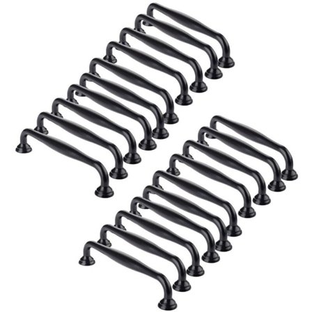 20 Sorte Dørgreb, Køkkenskab, Skuffer, Soveværelsesgreb Mellemafstand 96mm (20-Rørsmodel -96 Hulcenterafstand) Hvid