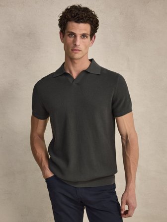 John Henric Men's Grünes Poloshirt Regular Fit Size M