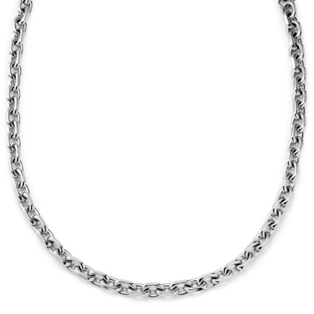 New Classics | Silver‐Tone Stainless Steel O‐Link Toggle Necklace for Men - Chain necklaces