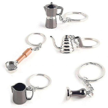5 stk. Kreative Barista Kaffe Tamper Nøglering Espresso