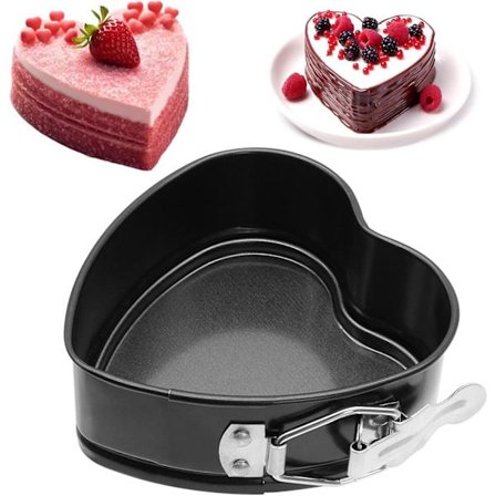 Sydämenmuotoinen kakkuvuoka, 4 tuumaa, irrotettava pohja, ruostumattomasta teräksestä valmistettu kakkuvuoka napilla