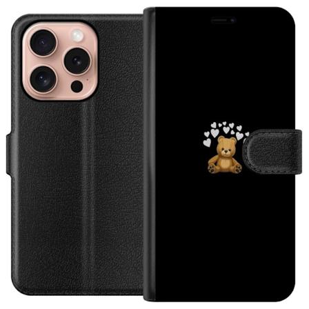 Apple iPhone 16 Pro Lompakkokotelo Teddykarhu sydän