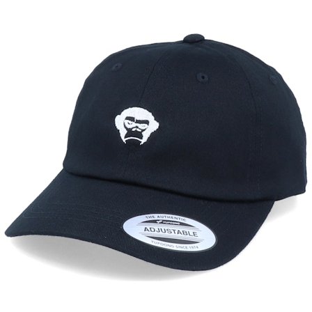 Iconic - Grumpy Monkey Organic Black Dad Cap Unconstructed Black Cap - @ Hatstore