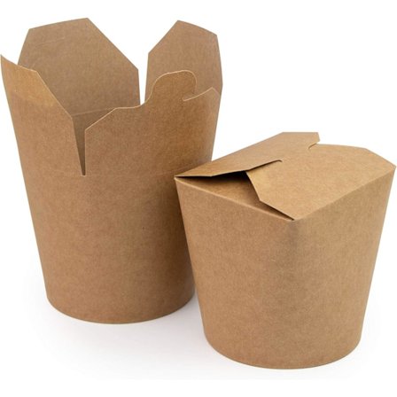 Pakke med 50 brune pappesker 780ml - Engangsbeholdere for mat