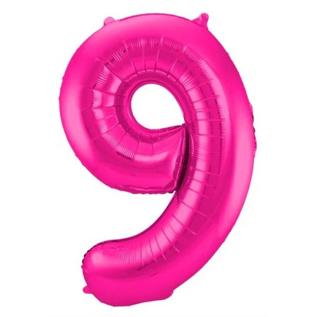 Sifferballong Jumbo Magenta 86 cm "0-9" Siffra 9 - Kalaslagret.se