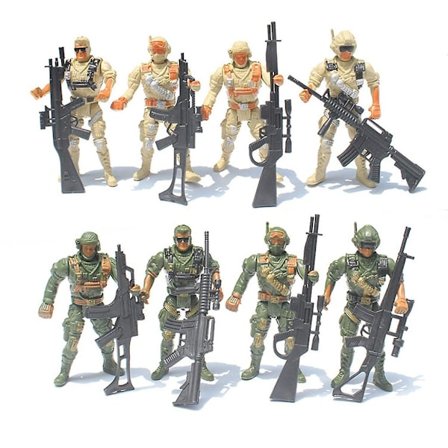 Army Men Legetøjsoldater 4 tommer Actionfigurer 8-delt Sæt til Børn Drenge Piger
