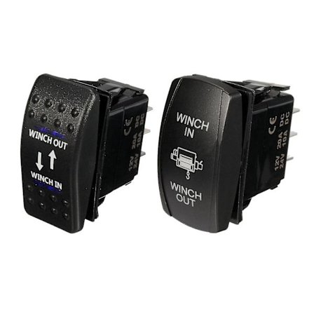 7-polet Laser-momentær vippekontakt 12V Til-fra-til LED-lys Rød