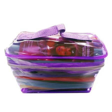 42 kpl sienikiharrin sylinteri, helmipuuvillakiharrin sauva purple