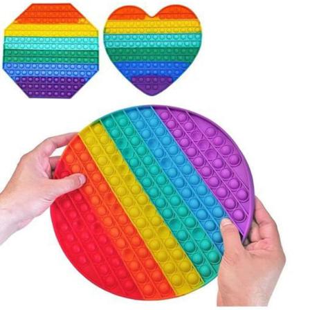 3-pakkauksen suuri Pop It -lelu - Rainbow