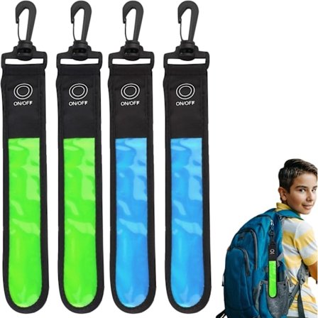 LED-blinkende lys til skoletasker, 4 stk. børns reflekser blinkende lys, skoletasker med 3 tilstande, sikkerhedslygter, vandtæt reflektor