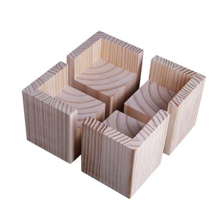 Sett med 4 møbelforhøyere Møbelforhøyere i tre, kontorsengforhøyningmøbler Løfteføtter med føtter opp for sengbord (Størrelse: 5x5x10 cm)