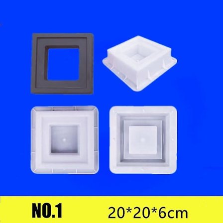 Cement Antika Tegelform Kvadratisk Trädgårdsmur Tillverkning Tegelform 3d Snidning Halkfri Betong Plast Beläggningsformar 20*20*6cm (FMY)