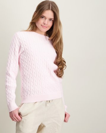 GANT Shield Cable Knit Jumper Rosa Genser Jente - Kids Brand Store
