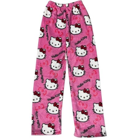 Hello Kitty Flanell Pyjamas Mjuka Kawaii Pyjamas Hembyxor Tecknad Casual Anime Bekväma Höst- och Vintervarma Pyjamas Casual Byxor rosa