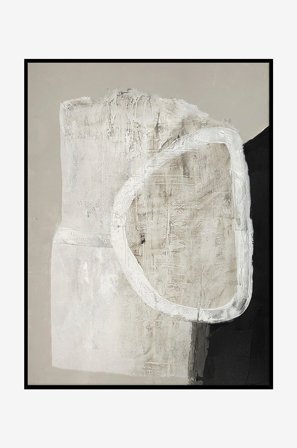 Malerifabrikken - Design Målning / White Stone / 90x120 Cm / Svart ram - Beige - Tavlor - 90X120 - Från Homeroom