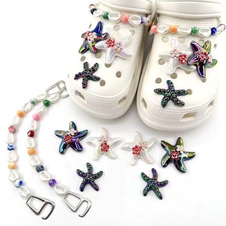 Hawaiian style sjöstjärna träskor skor tillbehör, 8 st