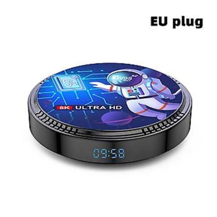 Dubbel WiFi Set-Top Box Bluetooth-kompatibel TV-box Hushåll 8K Mediaspelare för Hem Sovrum (EU-kontakt)