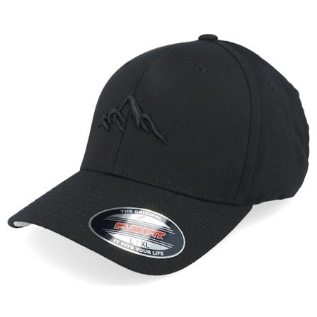 Wild Spirit - Svart flexfit Caps - Mountain 3d Black/Black Flexfit @ Hatstore