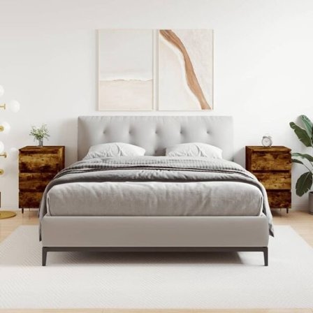 vidaXL Sängbord 2 st rökfärgad ek 40x35x69 cm konstruerat trä