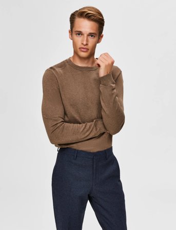 Selected Slmberg Crew Neck Noos - Brown - S