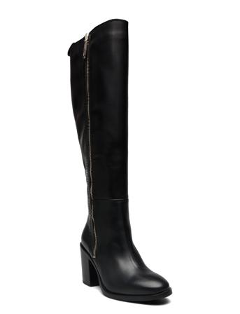 Zip High Heel Longboot Lange Støvler Sort Tommy Hilfiger