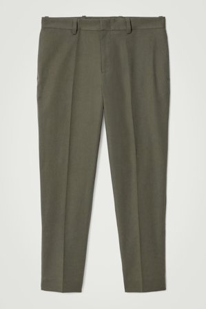 COS Homme Slim-Fit Cotton Trousers in Vert