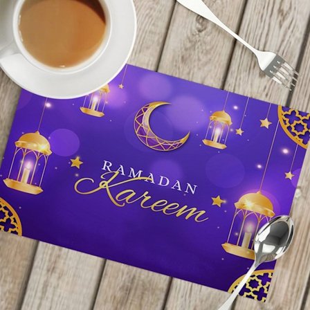 32x43cm Eid Mubarak Borddække Islam Muslimsk Festival Fest