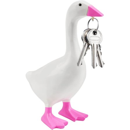 1 stk rosa magnetisk gås og and nøkkelholder, magnetisk harpiks