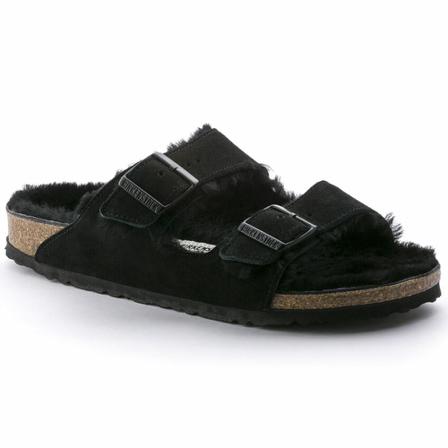 Birkenstock, Sort Birkenstock Birkenstock Arizona Shearling Sko, Svart, Dame, Størrelse: 41 EU