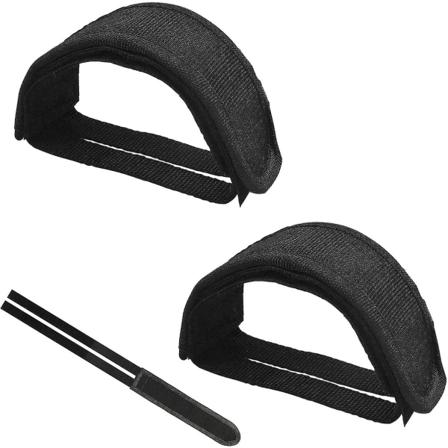 1 par sykkelpedalstropper Nylon pedalstropper Stropper tåspenner Pedal for sykling Fixed Gear sykkel (svart)